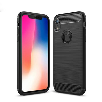 Coque TPU Armor Carbone Brossé compatible avec iPhone XR - Noir Coque TPU Armor Carbone Brossé compatible avec iPhone XR - Noir