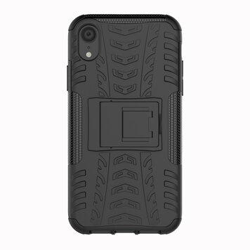 Étui Antichoc De Pneu De Voiture TPU étui compatible avec iPhone XR Avec Support - Noir Étui Antichoc De Pneu De Voiture TPU étui compatible avec iPhone XR Avec Support - Noir