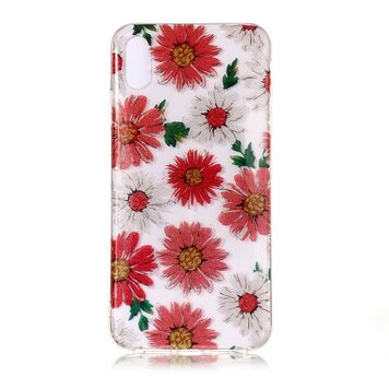 Glitter Flowers TPU la coque compatible avec iPhone XS Max - Rouge Blanc Glitter Flowers TPU la coque compatible avec iPhone XS Max - Rouge Blanc
