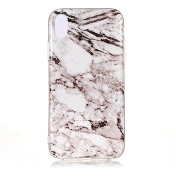 Coque TPU Marbre la coque compatible avec iPhone XS Max - Blanc Coque TPU Marbre la coque compatible avec iPhone XS Max - Blanc