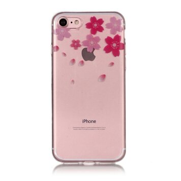 Coque Flexible Transparente à Fleurs compatible avec iPhone 7 8 SE 2020 SE 2022 - Rose Coque Flexible Transparente à Fleurs compatible avec iPhone 7 8 SE 2020 SE 2022 - Rose