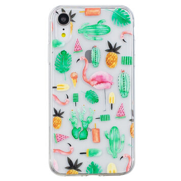Coque en TPU Cactus et Flamant rose la coque compatible avec iPhone XR