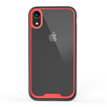 Coque en plastique acrylique TPU noir rouge compatible avec iPhone XR - Transparente Coque en plastique acrylique TPU noir rouge compatible avec iPhone XR - Transparente