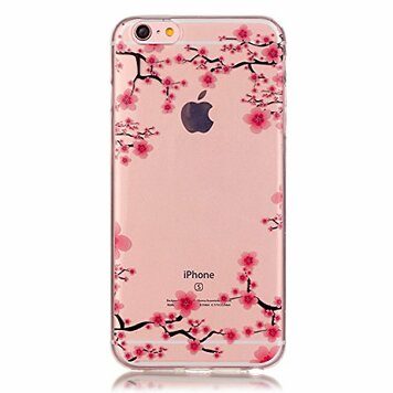 Coque en TPU Transparent Blossom compatible avec iPhone 6 6s - Rose Coque en TPU Transparent Blossom compatible avec iPhone 6 6s - Rose