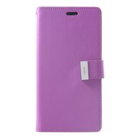 Coque iPhone XS Max Mercury Goospery Rich Walletcase 7 Passes en cuir artificiel - Violet