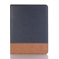 Housse iPad Pro 11 pouces 2018 en cuir synthétique à nervures - Bleu marron
