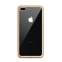 Coque TPU transparente LEEU Design Gold pour iPhone 7 Plus 8 Plus - Or