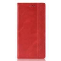 Etui portefeuille vintage en simili cuir pour iPhone 7 Plus 8 Plus - Rouge