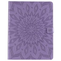 Étui portefeuille en cuir pour iPad Pro 12,9 pouces 2018 avec impression tournesol - Violet