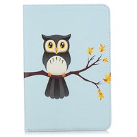 Étui à rabat en cuir pour hibou standard iPad mini 4 5 - Bleu clair