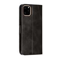 Etui portefeuille en cuir pour iPhone 11 Pro Max - Noir