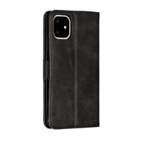Étui portefeuille en cuir pour bibliothèque iPhone 11 - Noir