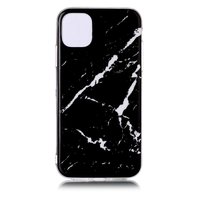 Étui noir en pierre naturelle avec motif en marbre pour iPhone 11