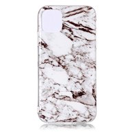 Étui blanc en pierre naturelle avec motif en marbre pour iPhone 11