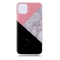 Coque iPhone 11 Pro Max Marble Pattern Natural Stone Rose Blanc Noir