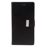 Étui Portefeuille Mercury Goospery Leather iPhone 7 Plus 8 Plus 7 Cartes - Noir