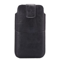 Pochette Universelle en Cuir Litchi Texture Cuir 5,5 pouces - 6,0 pouces - Noir