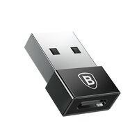 Mini Adaptateur Baseus USB Mâle vers USB Type C Femelle 2.4A - Noir