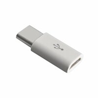 Adaptateur Micro-USB vers USB-Type C Synchroniser la charge - Blanc