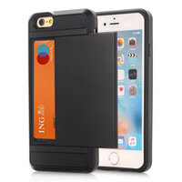 Étui porte-cartes secret pour iPhone 7 8 SE 2020 SE 2022 - Portefeuille - Noir