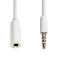 Câble d'extension audio blanc 1 mètre 3,5 mm fiche câble audio