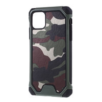 Étui iPhone 11 en polycarbonate TPU en cuir hybride camouflage Army - Vert