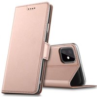 Coque iPhone 11 Pro Bookcase Just in Case Leather Wallet Wallet - Or Rose