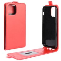 Étui à rabat en similicuir pour iPhone 12 et iPhone 12 Pro - Rouge