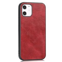 Étui en similicuir aspect cuir pour iPhone 12 mini - rouge