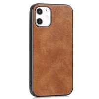 Étui en similicuir aspect cuir pour iPhone 12 mini - marron
