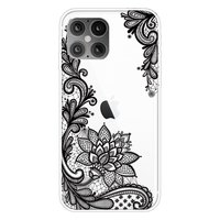 Coque TPU Fleurs au Henné pour iPhone 12 et iPhone 12 Pro - Transparente