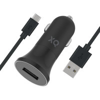 XQISIT Chargeur allume-cigare 2.4A 1 port USB - Noir avec câble micro-USB