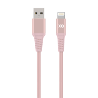 Câble XQISIT Extra Strong Woven Lightning vers USB-A - Rose Gold 200 cm Synchronize Charging