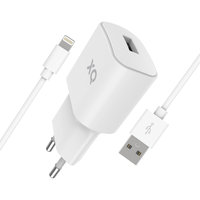 Adaptateur secteur XQISIT 2.4A 1 port USB - Blanc avec câble Lightning