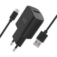 XQISIT Adaptateur secteur 2.4A 1 port USB-A - Câble micro-USB Noir