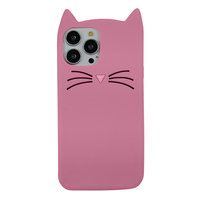 Étui Mignon Chat Moustaches Et Nez De Chat Pour iPhone 12 et iPhone 12 Pro - Rose