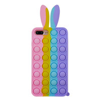 Coque en silicone Bunny Pop Fidget Bubble pour iPhone 7 Plus et iPhone 8 Plus - Colorée