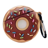 Etui de décoration en silicone Donut Donut pour AirPods 1 et 2 - Marron