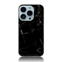 Étui en marbre TPU Marble Stone pour iPhone 13 Pro Max - Noir