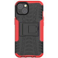 TPU antichoc avec coque robuste pour iPhone 13 - rouge et noir
