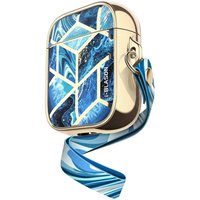 Etui Supcase Cosmo en pierre naturelle pour AirPods 1 et 2 - bleu