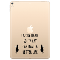 Just in Case Slim TPU A Cat Quote Case pour iPad 10.2 (2019 2020 2021) - Noir