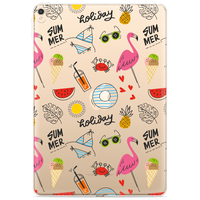 Just in Case Slim TPU Summer Vacation Items Case pour iPad 10.2 (2019 2020 2021) - Transparent