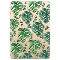 Just in Case Slim TPU Leaves Monstera Plant Case pour iPad 10.2 (2019 2020 2021) - Transparent