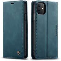 Étui portefeuille en similicuir Caseme Slim Retro Wallet pour iPhone 11 - Bleu