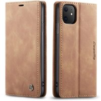 Étui portefeuille en similicuir Caseme Slim Retro Wallet pour iPhone 11 - Marron