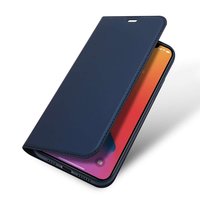 Étui portefeuille en similicuir DUX DUCIS Slimline pour iPhone 12 Pro Max - Bleu