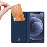 Étui portefeuille en faux cuir DUX DUCIS Slimline pour iPhone 13 mini - Bleu