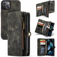 Étui en cuir fendu Caseme Retro Wallet pour iPhone 13 mini - noir