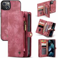 Étui en cuir fendu Caseme Retro Wallet pour iPhone 13 mini - rouge